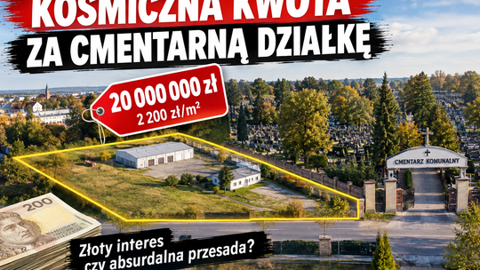 KOSMICZNA KWOTA  ZA CMENTARNĄ DZIAŁKĘ
