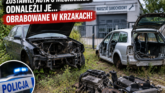 ZOSTAWILI AUTA U MECHANIKA. ODNALEŹLI JE...  OBRABOWANE W KRZAKACH!