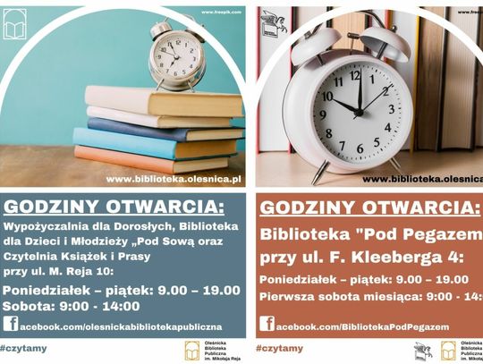 Biblioteka w Oleśnicy zaprasza znów w soboty