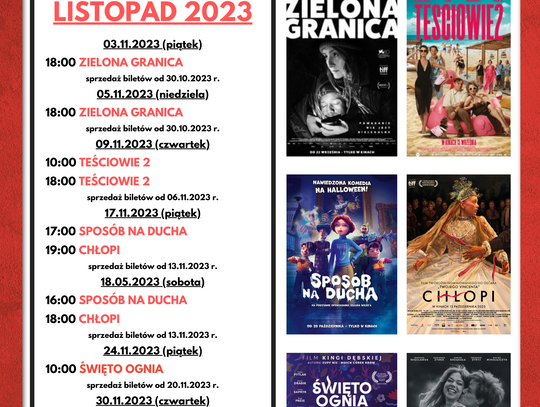 Kino Oleśnica - repertuar na listopad 2023