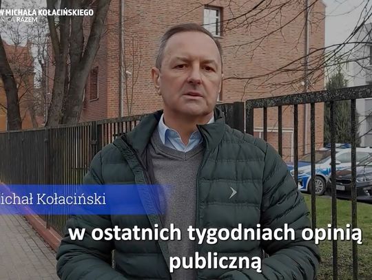 Michał Kołaciński zaprasza na spotkanie i mówi o monitoringu