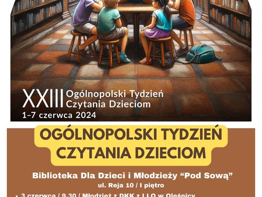 Zaproszenie na Ogólnopolski Tydzień Czytania Dzieciom