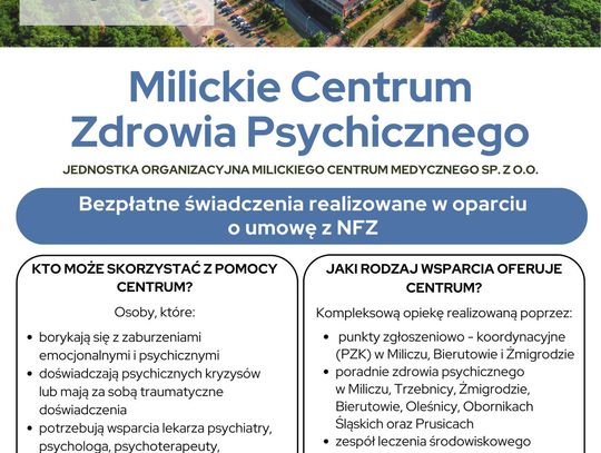 Mamy dwie poradnie zdrowia psychicznego