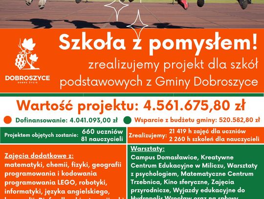 „Szkoła z pomysłem” – kolejny projekt edukacyjny w gminie Dobroszyce