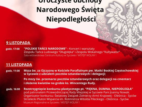 Uroczyste Obchody Narodowego Święta Niepodległości w Sycowie