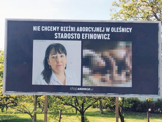 Baner o aborcji wymierzony w starostę oleśnicką