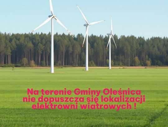 Farmy wiatrowe w gminie Oleśnica? Jest oświadczenie wójta