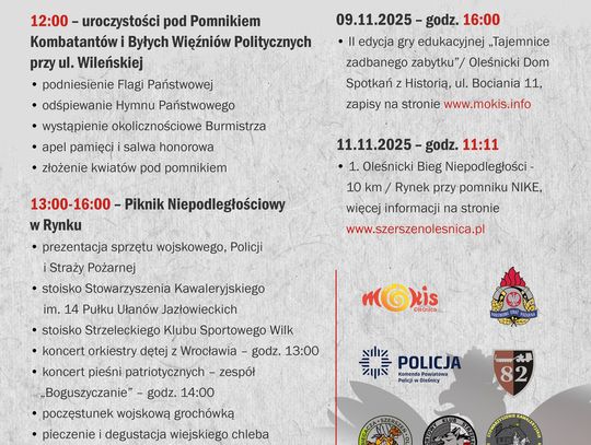 Miejskie Obchody Narodowego Święta Niepodległości w Oleśnicy Miejskie Obchody Narodowego Święta Niepodległości w Oleśnicy
