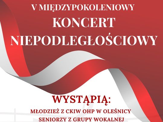 W Zamku Książęcym w Oleśnicy odbędzie się Międzypokoleniowy Koncert Niepodległościowy W Zamku Książęcym w Oleśnicy odbędzie się Międzypokoleniowy Koncert Niepodległościowy