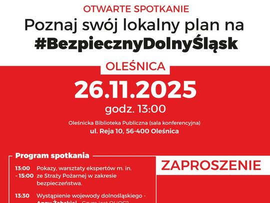 Wojewoda opowie w Oleśnicy o programie ochrony ludności