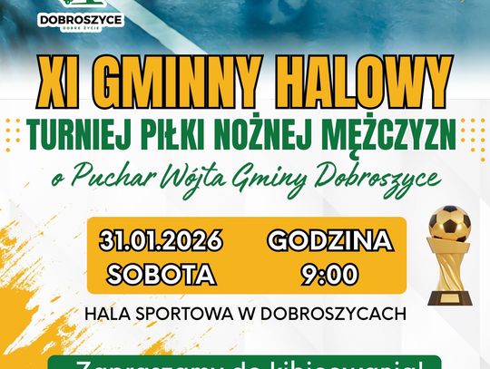 XI Gminny Halowy Turniej Piłki Nożnej Mężczyzn o Puchar Wójta Gminy Dobroszyce już 31 stycznia