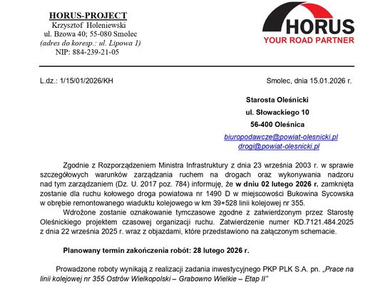 Droga zamknięta dla samochodów! Bukowina Sycowska odcięta – remont wiaduktu sparaliżuje ruch już za chwilę!