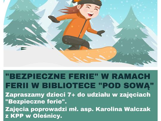 Biblioteka zaprasza na "Bezpieczne ferie"