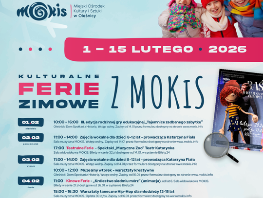 Kulturalne Ferie Zimowych w MOKiS w Oleśnicy
