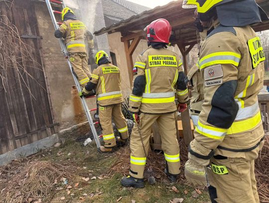 Pożar sadzy w kominie w Cieślach. Strażacy szybko opanowali sytuację