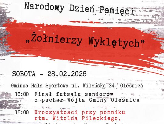 Narodowy Dzień Pamięci Żołnierzy Wyklętych w Gminie Oleśnica - hołd rtm. Witoldowi Pileckiemu