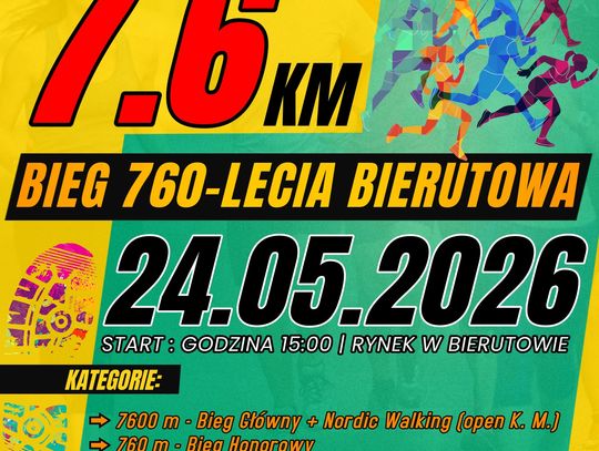 760 lat Bierutowa na sportowo. Bieg ulicami miasta już w maju