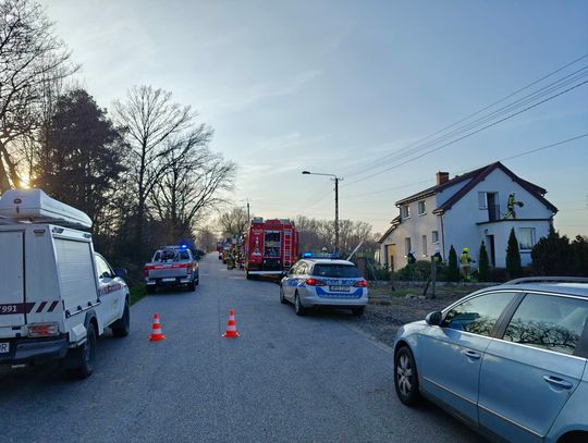 Pożar poddasza budynku jednorodzinnego