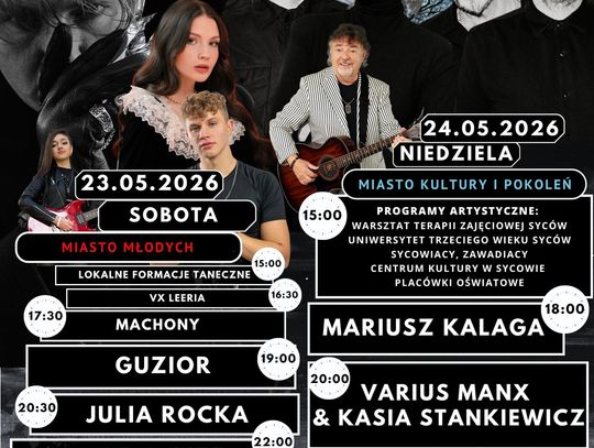Największe gwiazdy na Dniach Sycowa 2026