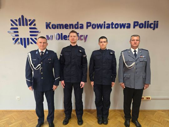 Nowi funkcjonariusze w szeregach oleśnickiej Policji Nowi funkcjonariusze w szeregach oleśnickiej Policji