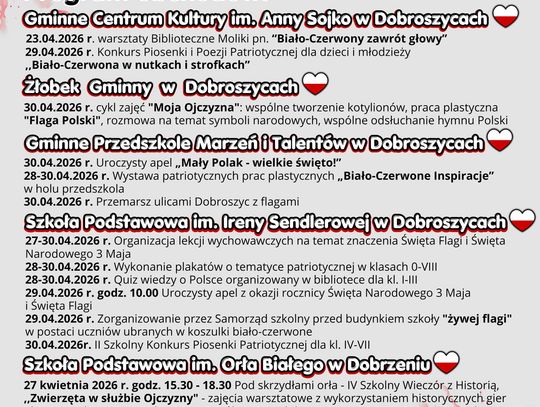 Majówka w Dobroszycach: msza św. i uroczystości dla mieszkańców i Ojczyzny