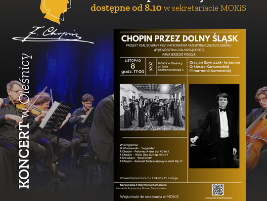 Chopin w Oleśnicy! Wyjątkowy koncert i darmowe bilety