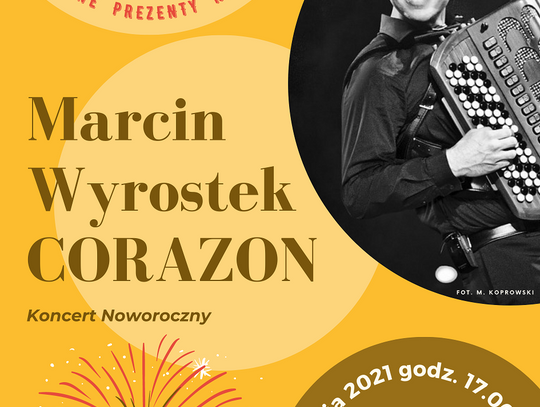 Akordeonista Marcin Wyrostek zagra w Nowy Rok dla oleśniczan