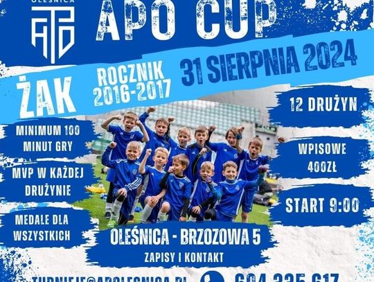 APO Cup - zagrają ośmiolatkowie i młodsi piłkarze