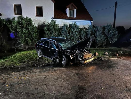 Auto uderzyło w drzewo. Jedna osoba jest ranna