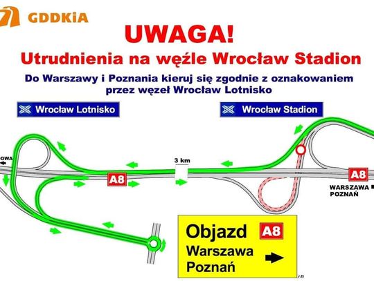 Autostradowa Obwodnica Wrocławia - utrudnienia i objazdy