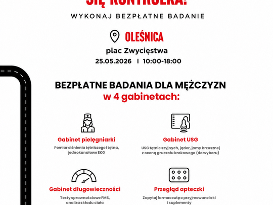 Bezpłatne badania dla mężczyzn w Oleśnicy. HascoBus stanie na placu Zwycięstwa Bezpłatne badania dla mężczyzn w Oleśnicy. HascoBus stanie na placu Zwycięstwa