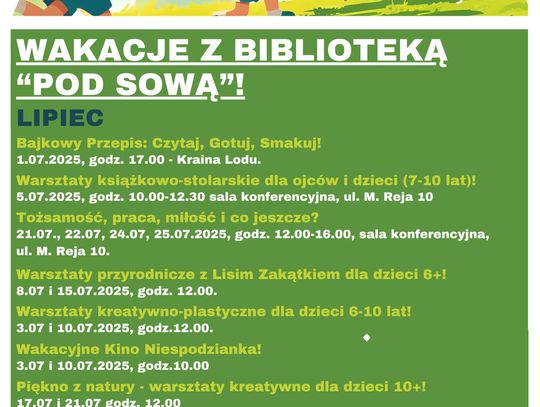 Wakacyjne zajęcia w Bibliotece "Pod Sową"