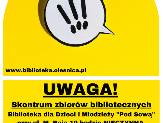 Biblioteka "Pod Sową" będzie nieczynna