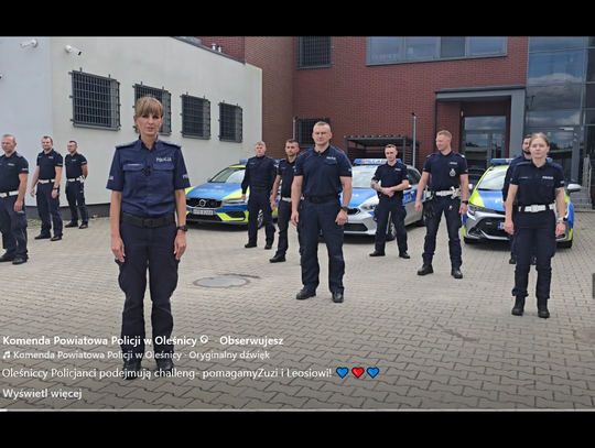 Challenge z sercem. Oleśniccy policjanci ruszyli na pomoc Zuzi i Leosiowi