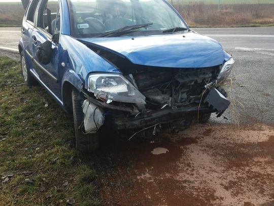 Citroen wylądował w rowie