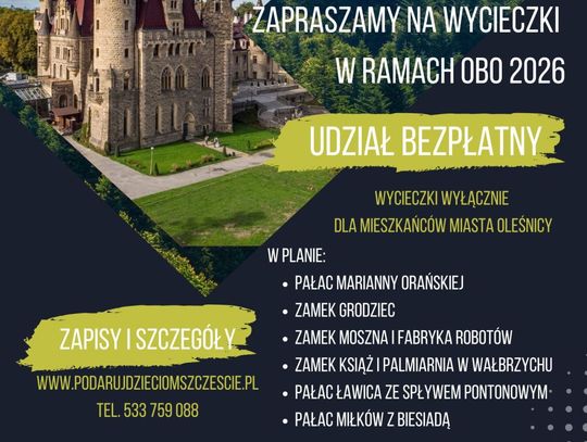 Darmowe wycieczki dla mieszkańców Oleśnicy. Ruszają zapisy na wyjątkowe wyjazdy