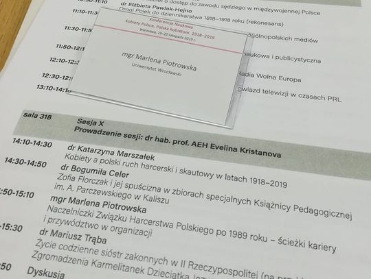 Druhna Piotrowska z referatem w Warszawie
