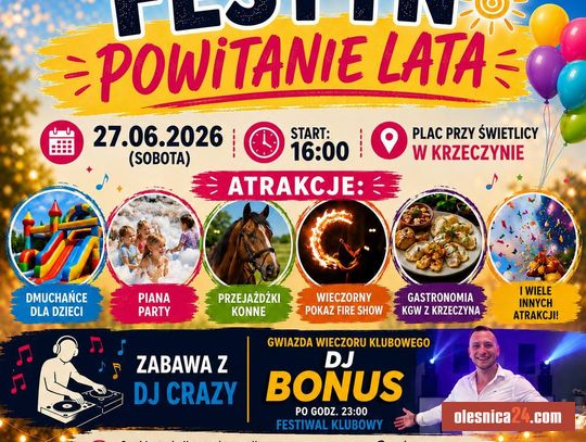 Festyn Powitanie Lata w Krzeczynie – będzie gorąco!