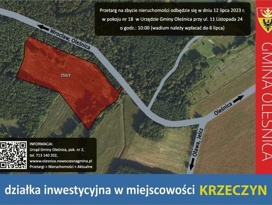 Gmina Oleśnica: Atrakcyjne działki czekają 