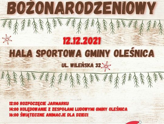 Gmina Oleśnica zaprasza na Jarmark Bożonarodzeniowy
