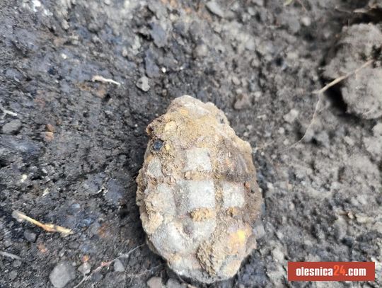 Granat znaleziony w parku w Bierutowie zabrany przez saperów. Zagrożenie usunięte