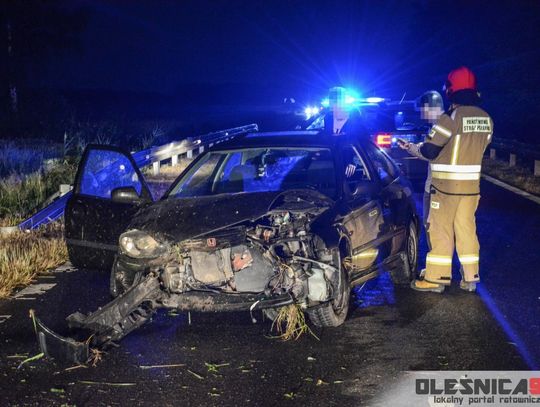 Honda dachowała nocą za Ligotą Wielką