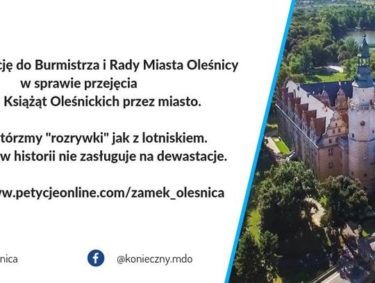 Jest petycja w sprawie przejęcia zamku przez miasto!