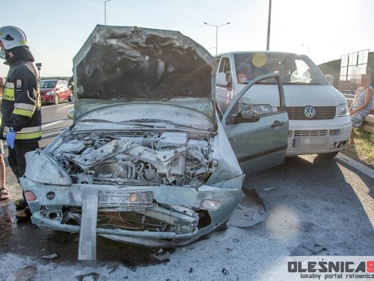 Karambol na węźle w Dąbrowie Oleśnickiej