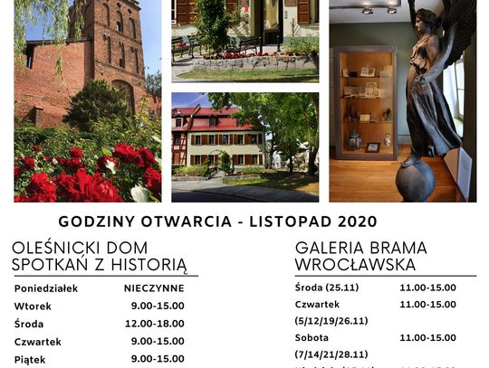 Kiedy będą otwarte muzeum i galeria w Oleśnicy?