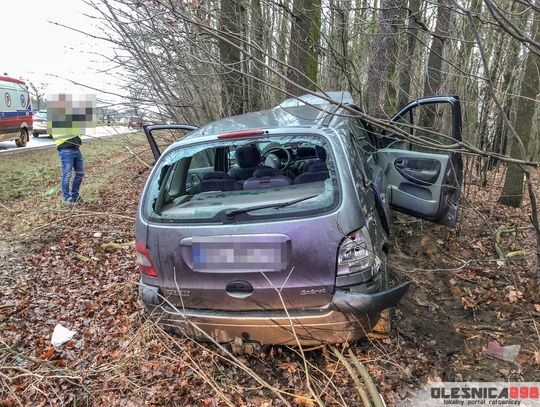 Kierował, majac 3 promile - uderzył w drzewo