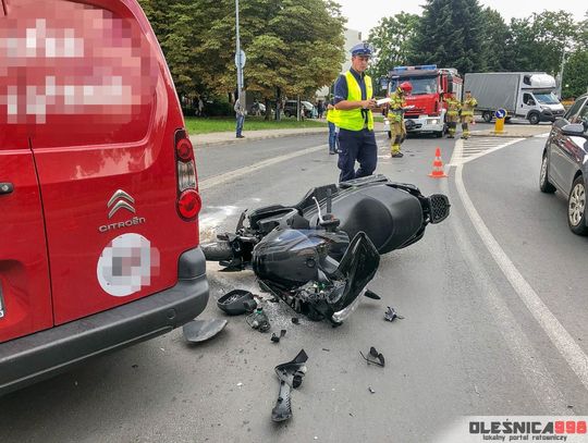 Kierowca citroena doprowadził do zderzenia z motocyklistą w Oleśnicy