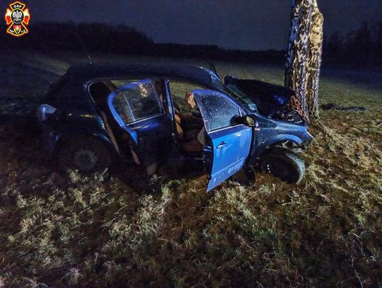 Kierujący oplem 25-latek uderzył w drzewo