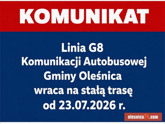 Koniec utrudnień dla pasażerów. Autobusy linii G8 wracają na stałą trasę