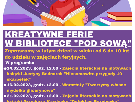 Kreatywne ferie w Bibliotece dla Dzieci i Młodzieży "Pod Sową" - ruszają zapisy
